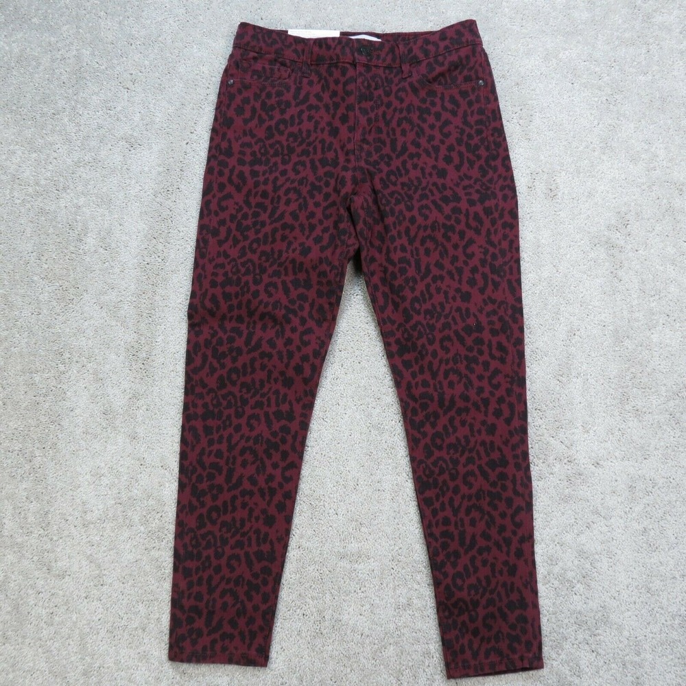NWT Women's Sketchy Cheetah SOCIAL STANDARD Mid-Rise‎ Ankle Skinny Pants 4